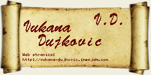 Vukana Dujković vizit kartica
